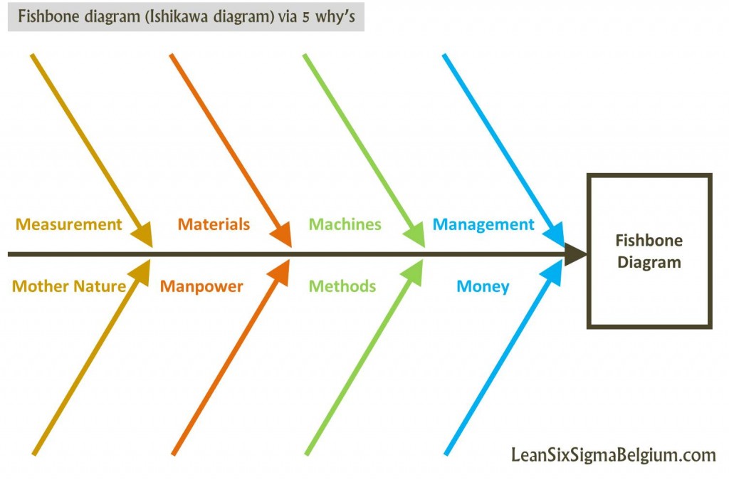 Fishbone diagram or Ishikawa diagram via 5 why's - Lean Six Sigma Belgium